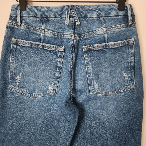 Good American | High Waist Button Front Split Hem Straight Leg Jeans - Size 2/26 - Picture 7 of 11